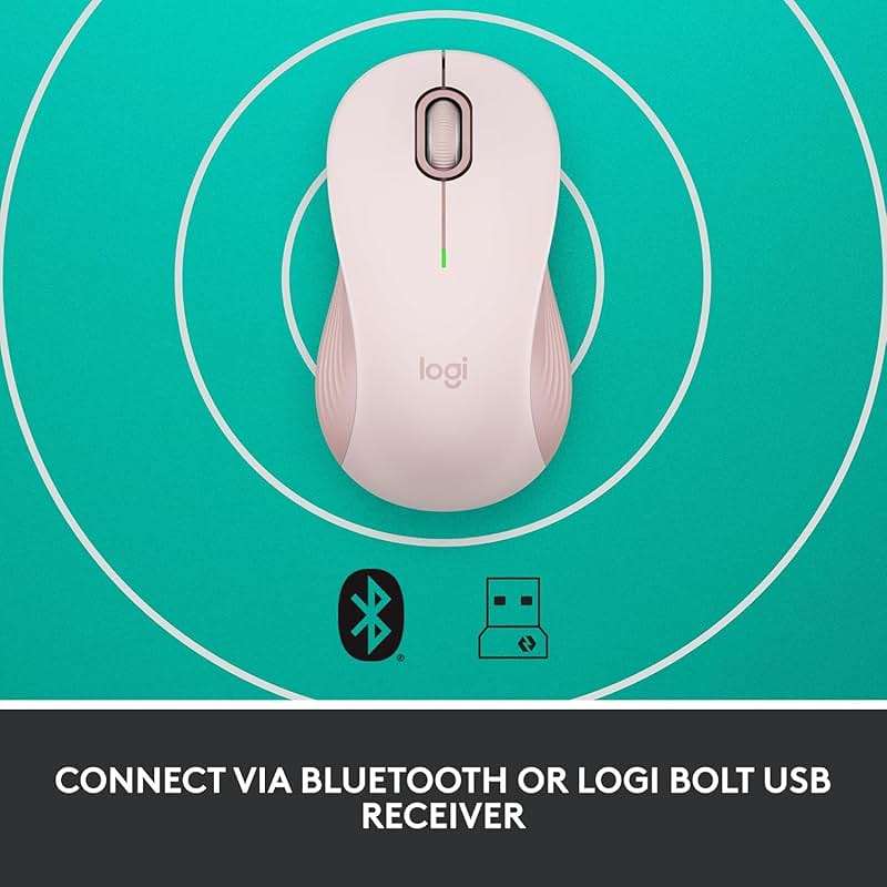 Logitech Signature M550 Wireless Mouse - for Small to Medium Sized Hands, 2-Year Battery, Silent Clicks, Bluetooth, Multi-Device Compatibility - Rose (Renewed) - Image 6