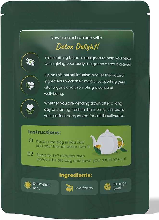 Dandelion Wolfberry Tea – Liver Cleanse, Detox & Repair, Kidney Detox – 100% Natural, Non-GMO, Premium Dandelion Root & Wolfberry Blend – 150 g (25 Tea Bags) - Image 2