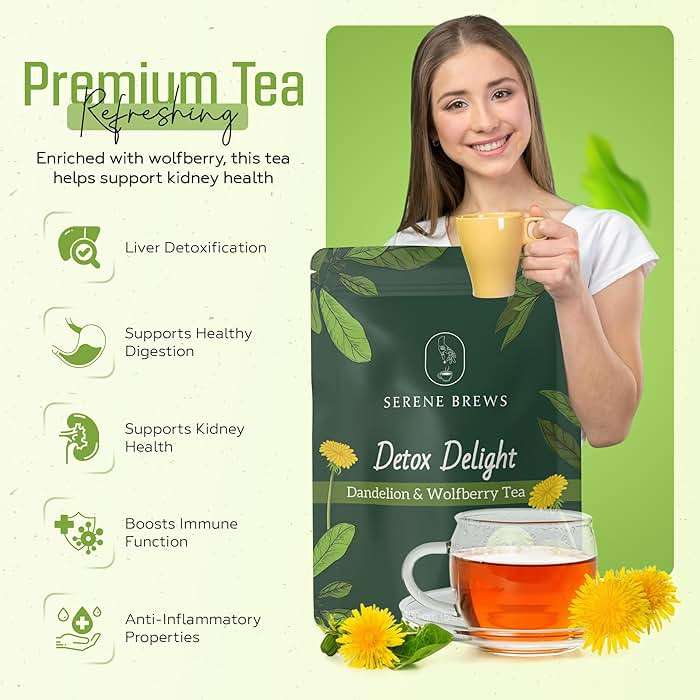 Dandelion Wolfberry Tea – Liver Cleanse, Detox & Repair, Kidney Detox – 100% Natural, Non-GMO, Premium Dandelion Root & Wolfberry Blend – 150 g (25 Tea Bags) - Image 3