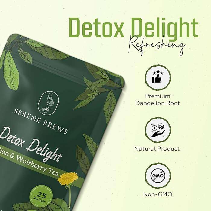 Dandelion Wolfberry Tea – Liver Cleanse, Detox & Repair, Kidney Detox – 100% Natural, Non-GMO, Premium Dandelion Root & Wolfberry Blend – 150 g (25 Tea Bags) - Image 4
