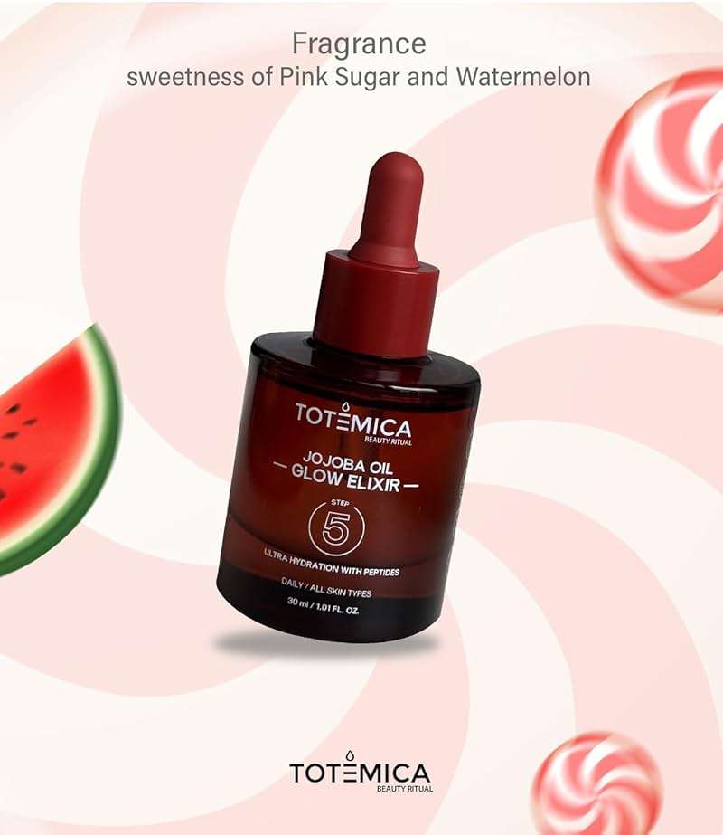 TOTEMICA Organic Jojoba Oil Glow Elixir – Hydrating & Anti-Aging face oil with Peptides | Vegan & Non-Comedogenic facial oil & moisturizing body oil for skin oil & hair oil (1.01 Fl Oz) - Image 7