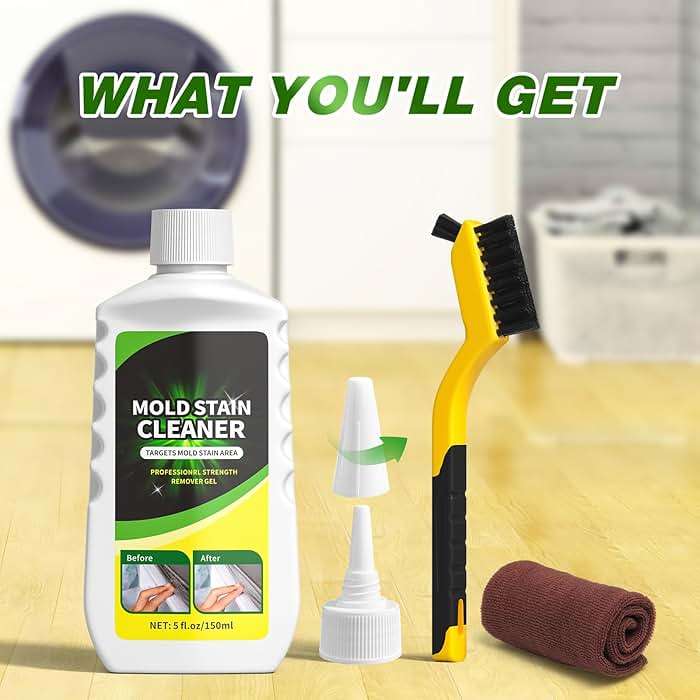 Home Remover Gel, Household Washing Machine Cleaner for Front Loader Washing Machine Seal with Brush and Towel for Bathroom, Refrigerator Sealant, Wall, Tile Grout, Kitchen - Image 7
