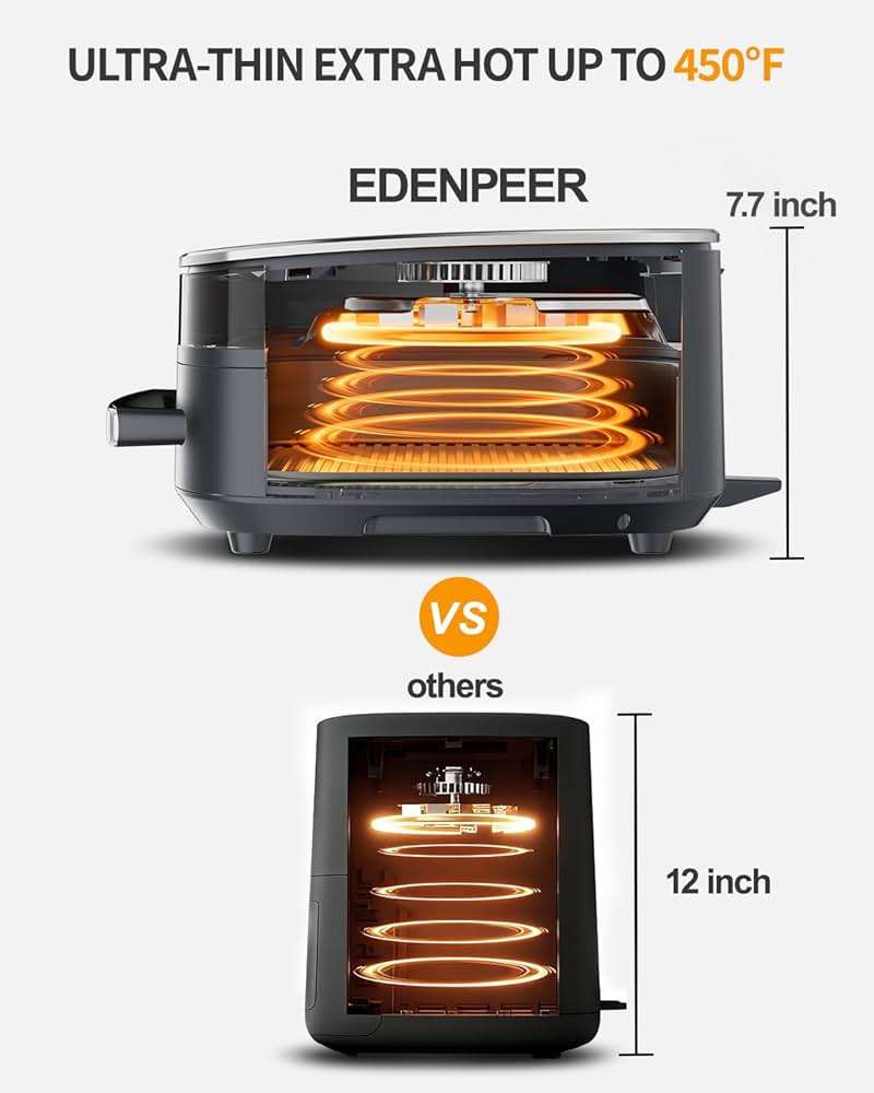 Large Air Fryer 6QT, 11-in-1 Fast Cooking Air Fryer with Top & Bottom Heating, No Flip Needed, Quiet 50dB, Family Size Digital Air Fryer for Healthy Meals, Fits a 12" Pizza or Steaks - Image 2