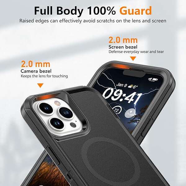 TUTUKII for iPhone 13 Pro Max & 12 Pro Max Case with Belt Clip Holster, Anti-Shock, Anti-Slip, Compatible with MagSafe, 3-Layer Drop Protection, Heavy Duty Magnetic Phone Case Cover, 6.7", Black - Image 5