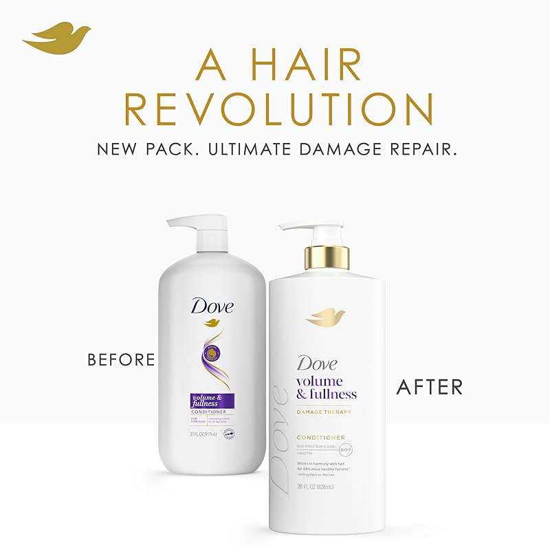 Dove Conditioner Volume & Fullness for Fine, Thin Hair with Bio-Protein Care Technology and Biotin 28 Fl Oz - Image 4