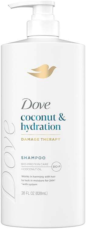 Dove Shampoo Coconut & Hydration for Dry Hair with Bio-Protein Care Technology and Coconut Oil 28 Fl Oz - Image 1