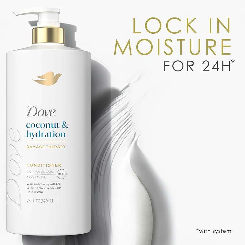 Dove Conditioner Coconut & Hydration for Dry Hair with Bio-Protein Care Technology and Coconut Oil 28 Fl Oz - Image 10