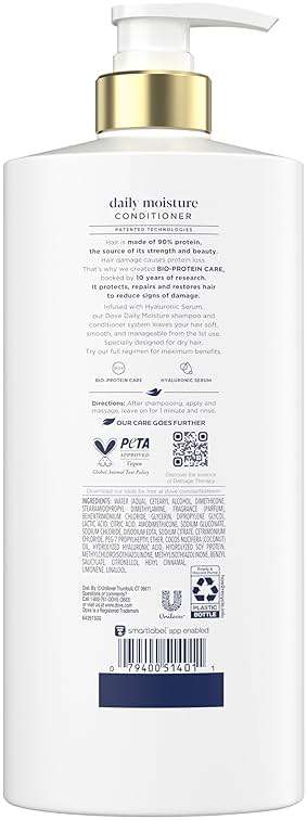 Dove Conditioner Daily Moisture for Dry Hair with Bio-Protein Care Technology and Hyaluronic Serum 28 Fl Oz - Image 2