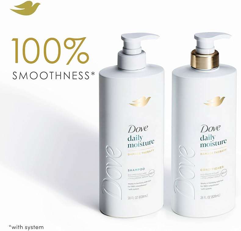 Dove Conditioner Daily Moisture for Dry Hair with Bio-Protein Care Technology and Hyaluronic Serum 28 Fl Oz - Image 3
