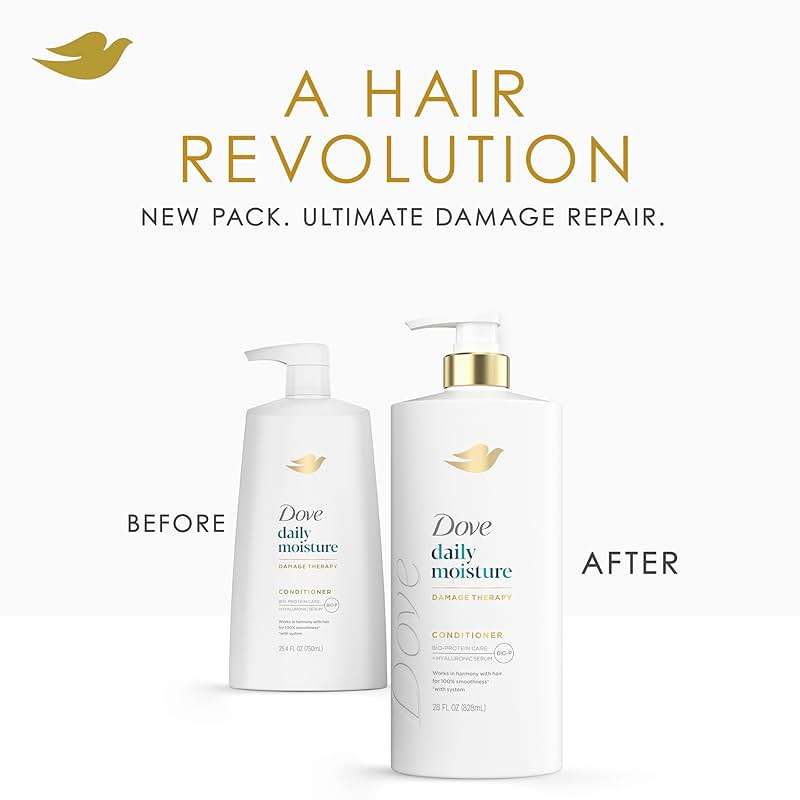 Dove Conditioner Daily Moisture for Dry Hair with Bio-Protein Care Technology and Hyaluronic Serum 28 Fl Oz - Image 4