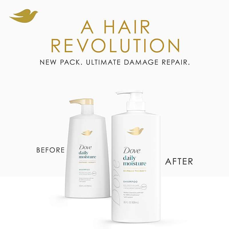 Dove Damage Therapy Shampoo Daily Moisture for Dry Hair with Bio-Protein Care Technology and Hyaluronic Serum 28 Fl Oz - Image 5