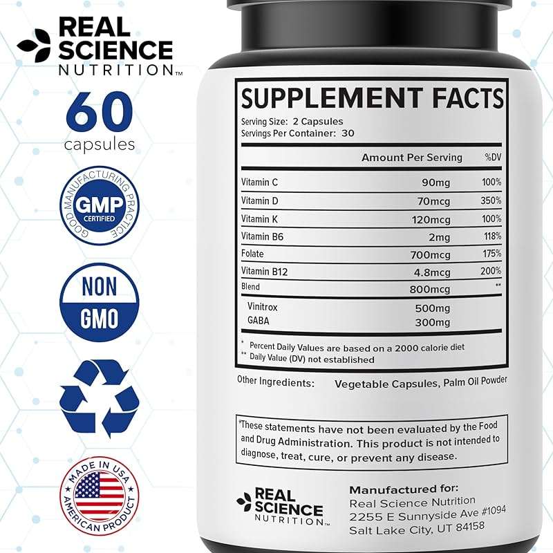 Real Science Throat & Lung Detox Capsules to Clear Mucus, Sore Throat & Support Breathing – Lung Support Supplement with Vinitrox, GABA, Vitamin C & D for Long-Term Cough & Respiratory Relief, 60 Caps - Image 7