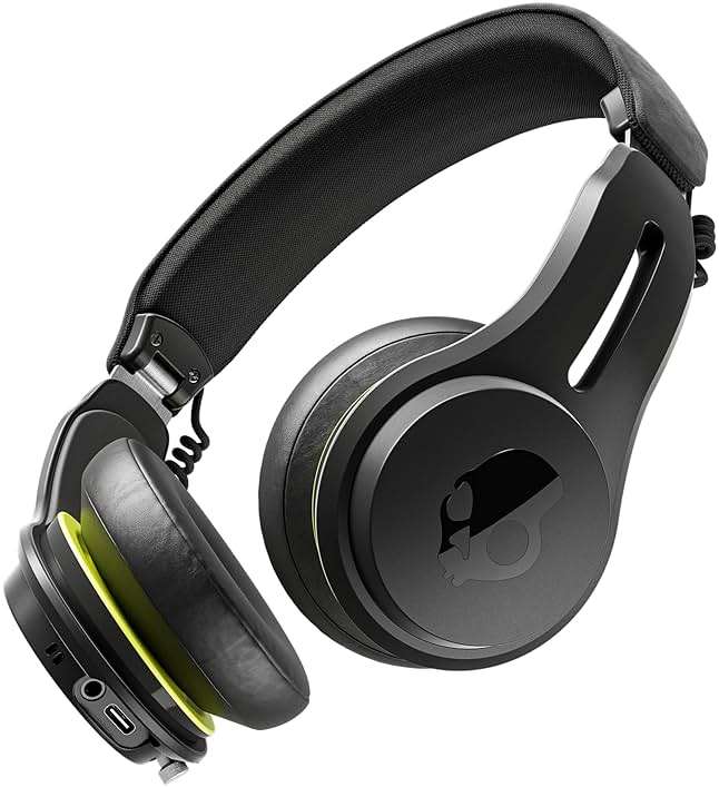 Skullcandy Icon ANC Wireless On-Ear Bluetooth Headphones, Active Noise Cancelling, 60 Hours Battery, Sweat Water Resistant, Foldable Durable Travel Ready, Microphone for iPhone Android - True Black - Image 1