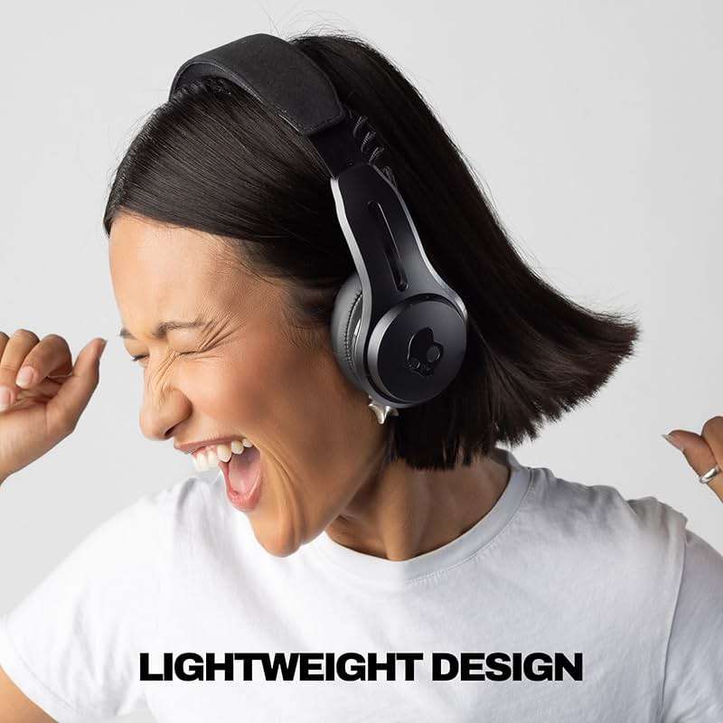 Skullcandy Icon ANC Wireless On-Ear Bluetooth Headphones, Active Noise Cancelling, 60 Hours Battery, Sweat Water Resistant, Foldable Durable Travel Ready, Microphone for iPhone Android - True Black - Image 5