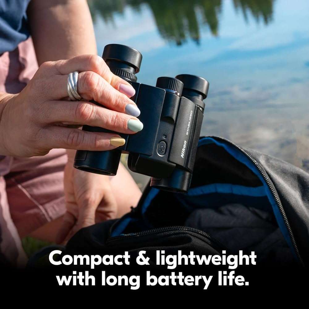 Nikon STABILIZED 10x25 Binoculars - Optical Image Stabilization, Blur-Free View, Waterproof Design, 10x Magnification for Hunting, Birdwatching & Outdoor Activities - Image 6