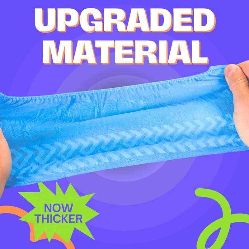Frontline Disposable Shoe Covers Non-Slip – Premium Non-Woven, Durable, Booties Shoe Protectors – Water Resistant Thick Anti-Slip - One Size Fits Most, Indoor Use (100 Pack) - Image 5