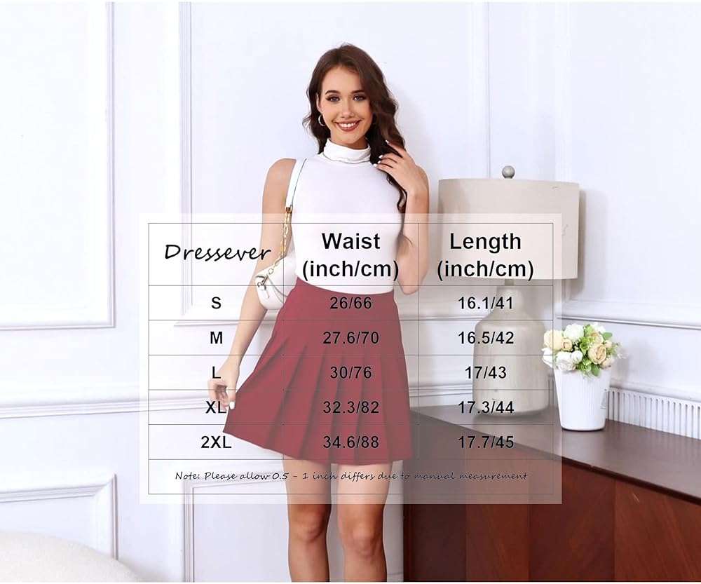 Dressever Women's Pleated Skirts Mini Skater Basic Skirt High Waist Tennis Skirt School Uniform Cheerleader Skirts - Image 5