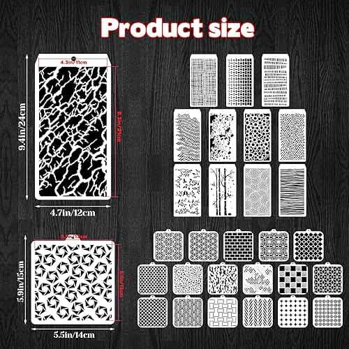 30 Pcs Abstract Layering Stencils - Mixed Media Spray Paint Stencils, Reusable Geometric Christmas Painting Templates for Wall & Canvas - Image 3
