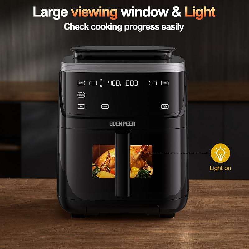 Steam Air Fryer, Self Cleaning Smart Air Fryers, with Visible Window, 1700W High Power Airfryer, 7.5 QT for Family of 4-6, Whisper Quiet Technology, 12-in-1Presets, Dishwasher Safe Non Stick Basket - Image 6