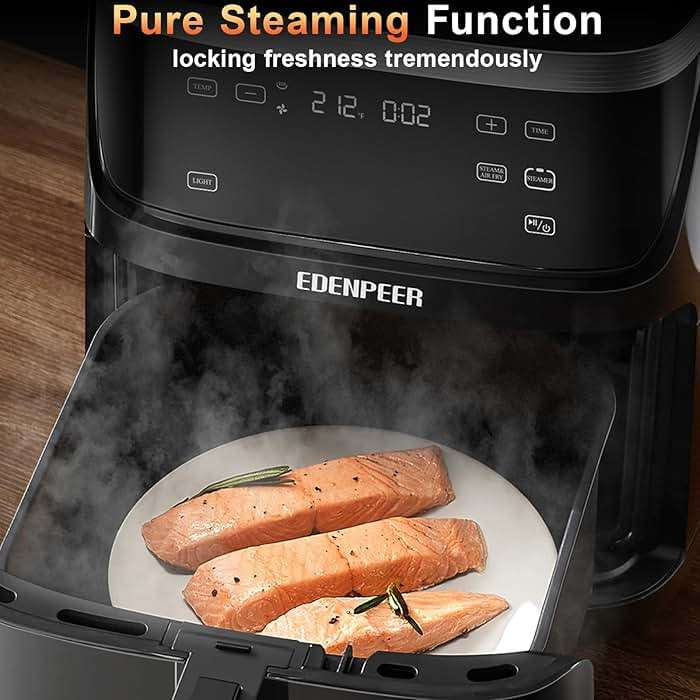 Steam Air Fryer, Self Cleaning Smart Air Fryers, with Visible Window, 1700W High Power Airfryer, 7.5 QT for Family of 4-6, Whisper Quiet Technology, 12-in-1Presets, Dishwasher Safe Non Stick Basket - Image 9