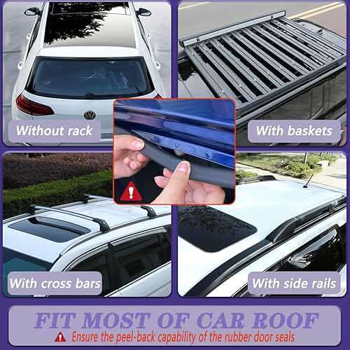 Car Rooftop Cargo Tie Down Hook Straps,Adjustable Roof Cargo Carrier Straps for Car Roof Bag,No Roof Rack Required,6Pcs - Image 2