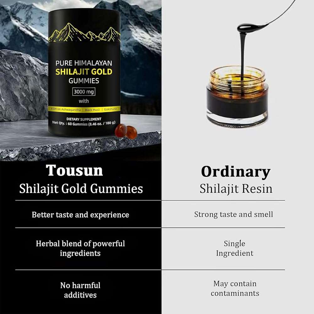 Shilajit Gummies | Alpha Gummies for Men | Lab Tested I No Added Sugar | Ashwagandha, Gokshura | Fulvic Acid & 85+ Trace Minerals for Men, Women | Non-GMO | 60 Gummy - Image 4