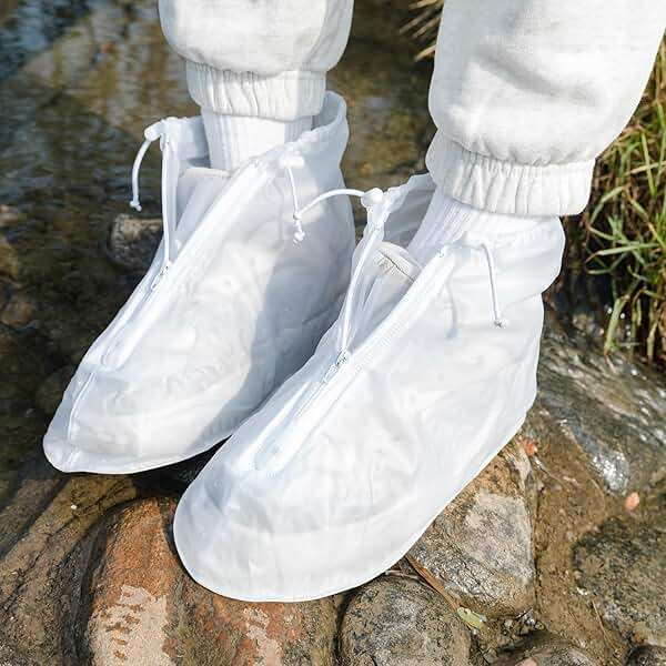 Waterproof Shoe Covers 2 pairs Rain Shoe Covers for Men Women and Children for Outdoor Activities - Image 3