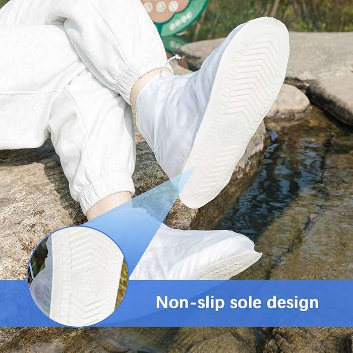 Waterproof Shoe Covers 2 pairs Rain Shoe Covers for Men Women and Children for Outdoor Activities - Image 4