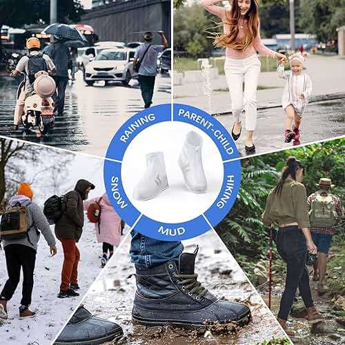 Waterproof Shoe Covers 2 pairs Rain Shoe Covers for Men Women and Children for Outdoor Activities - Image 5