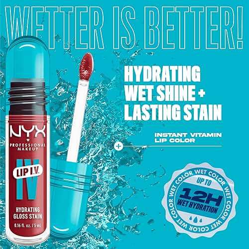NYX PROFESSIONAL MAKEUP Lip IV Hydrating Glossy Lip Stain with 12HR Hydration - Bubblegum Burst (Pink) - Image 4