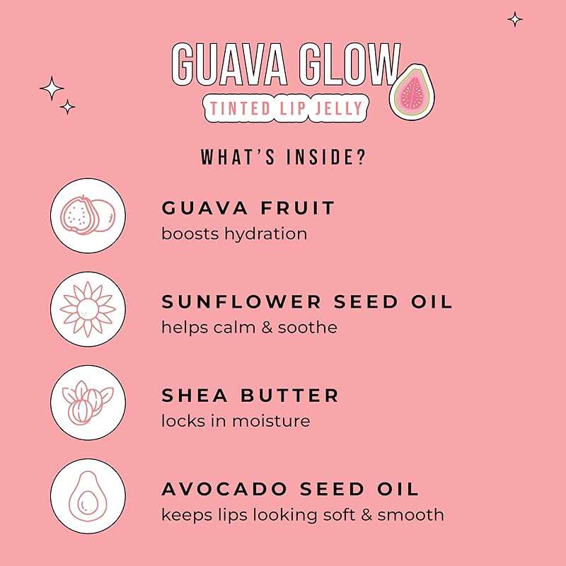 Avatara Guava Glow Tinted Lip Jelly - Hydrating Tinted Lip Balm with Vitamin-Rich Fruit Extracts - Pale Pink Rosy Lip Treatment for Tweens, Teens and All Skin Types, Non-Sticky and Vegan - Image 6