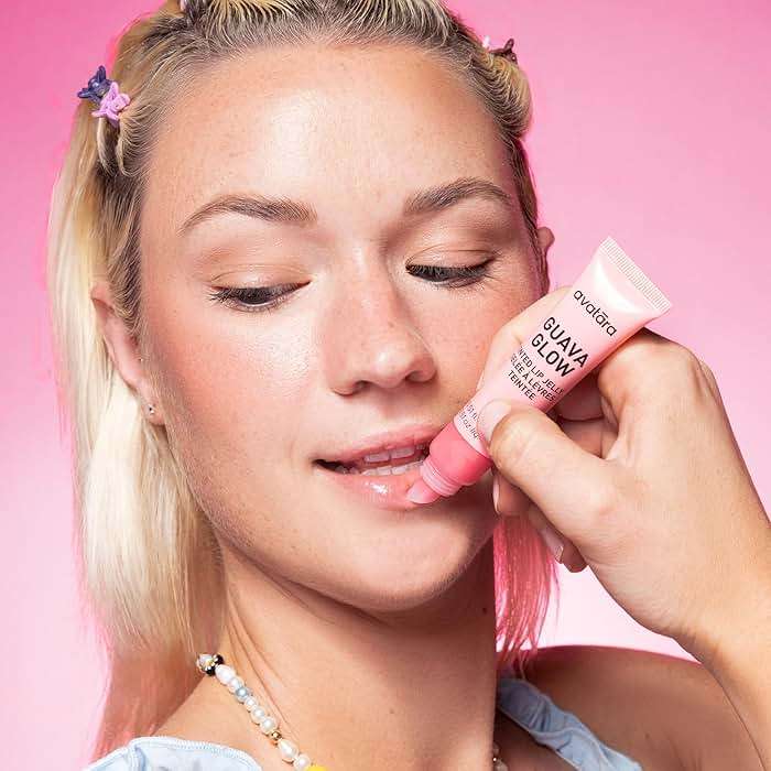Avatara Guava Glow Tinted Lip Jelly - Hydrating Tinted Lip Balm with Vitamin-Rich Fruit Extracts - Pale Pink Rosy Lip Treatment for Tweens, Teens and All Skin Types, Non-Sticky and Vegan - Image 8
