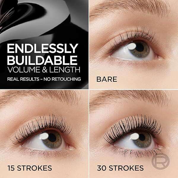 L'Oreal Paris Paradise Big Deal Mascara, Volumizing and Lengthening Formula, Buildable, Clump Resistant, Washable Blackest Black Mascara, 0.33 Fl Oz - Image 3