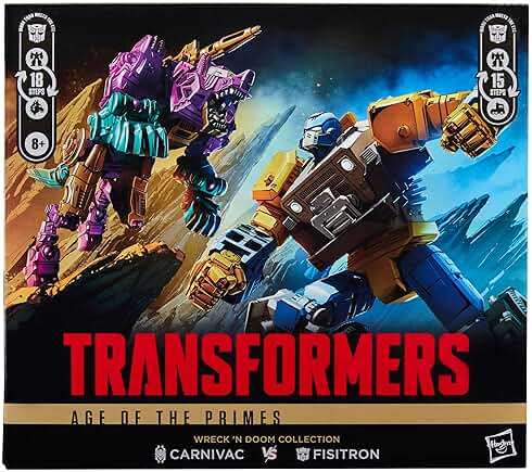 Transformers Age of The Primes Wreck ‘n Doom Collection Fisitron and Carnivac 5.5-inch Converting Action Figure 2-Pack, Robot Toys, Ages 8+ (Amazon Exclusive) - Image 2