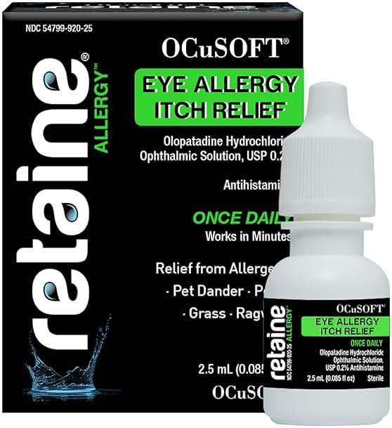 OCuSOFT Retaine Allergy Eye Drops, 2.5 mL Dropper Bottle | Eye Allergy Itch Relief, Olopatadine Hydrochloride Ophthalmic Solution, USP 0.2% - Image 1