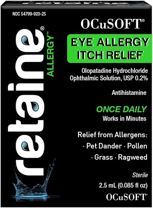 OCuSOFT Retaine Allergy Eye Drops, 2.5 mL Dropper Bottle | Eye Allergy Itch Relief, Olopatadine Hydrochloride Ophthalmic Solution, USP 0.2% - Image 2