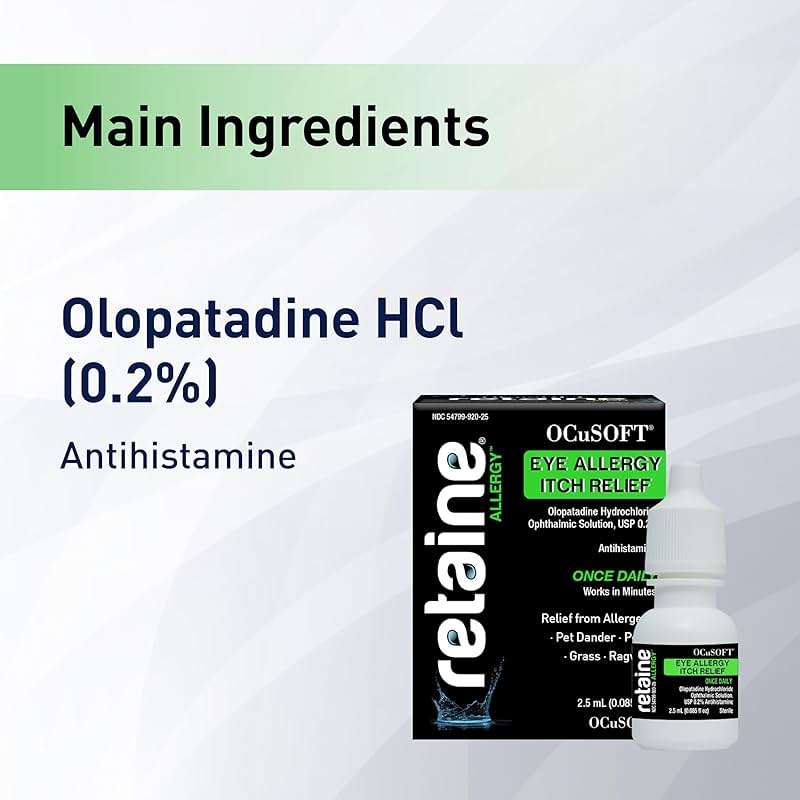 OCuSOFT Retaine Allergy Eye Drops, 2.5 mL Dropper Bottle | Eye Allergy Itch Relief, Olopatadine Hydrochloride Ophthalmic Solution, USP 0.2% - Image 5