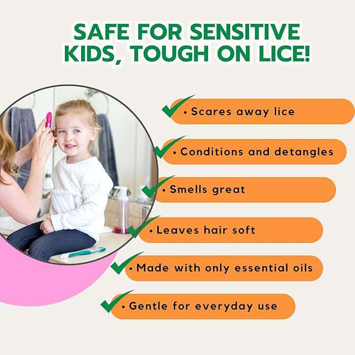 Natural Lice Prevention and Repellent Hair Oil Spray for Kids Hair – Made with Essential Oils, Detangles and Conditions, Only 5 Oil Ingredients - Tea Tree, Rosemary, and Lavender Oils by Ella’s Kids - Image 2