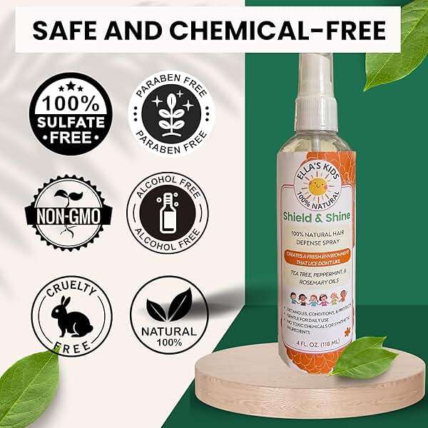 Natural Lice Prevention and Repellent Hair Oil Spray for Kids Hair – Made with Essential Oils, Detangles and Conditions, Only 5 Oil Ingredients - Tea Tree, Rosemary, and Lavender Oils by Ella’s Kids - Image 5