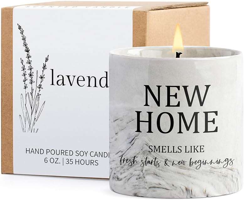 Housewarming Gifts New Home Candle for New Homeowners First Apartment Gifts New House Gift House Warming Candle for Women Men Best Friends Lavender Candles - Image 1