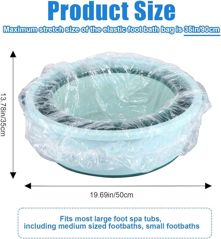 Transparent Pedicure Liners Disposable, Pedicure Bowl Liners with Elastic Band, Unbreakable Foot Bath Pedi Liners Disposable, Fits Most Pedicure Tub, for Pedicure Foot Spa Home Use (25pcs) - Image 2