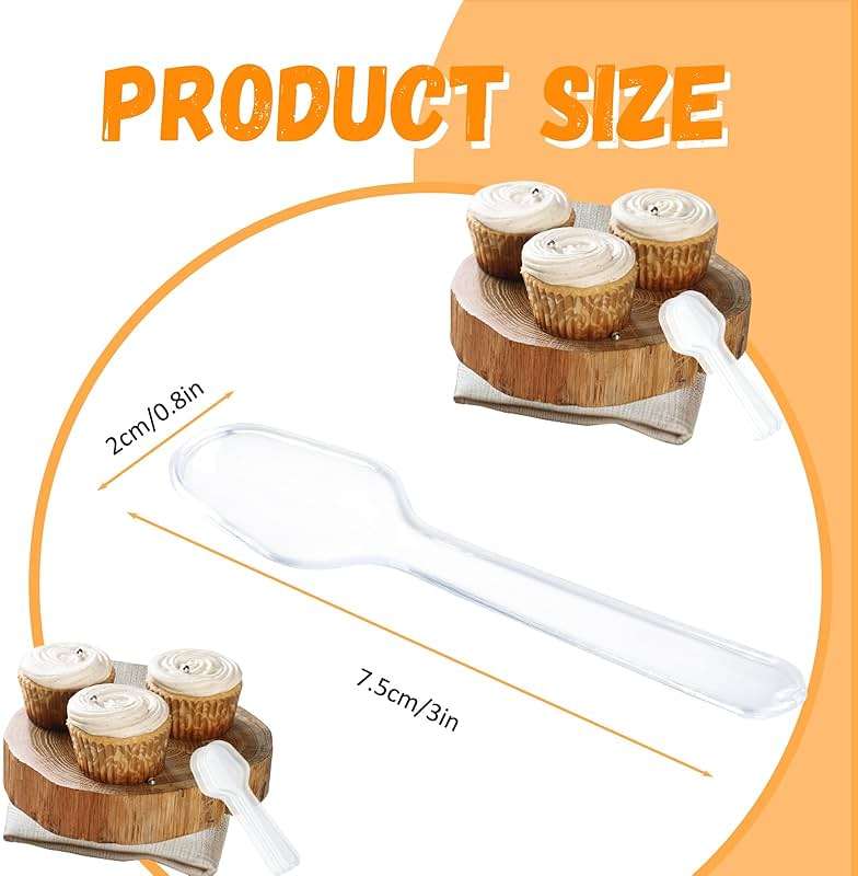 UOIXPUHUO 500 Pcs Mini Spoons for Dessert, Mini Plastic Spoons Disposable Tiny Tasting Spoon for Jelly Pudding Yogurt Sampling Appetizers, Small Clear Spoon for Picnic Kitchen Party Restaurant - Image 3