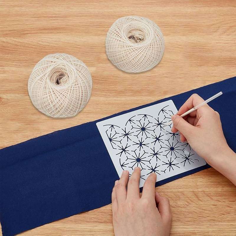 FREEBLOSS 300m Sashiko Thread 100% Cotton Embroidery Flosses White Hand Embroidery Thread 4 Strands Sashiko Quilting Thread for Sewing Needlework - Image 2