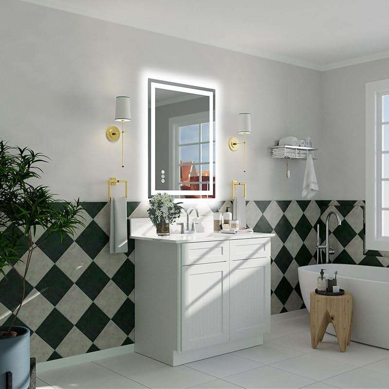miskerm 32"x 24" LED Bathroom Mirror with Lights, Dimmable, Double Lights, Backlit + Front Lit, 3 Colors Led Mirror for Bathroom, Lighted Bathroom Vanity Mirror, Tempered Glass(Horizontal/Vertical) - Image 8