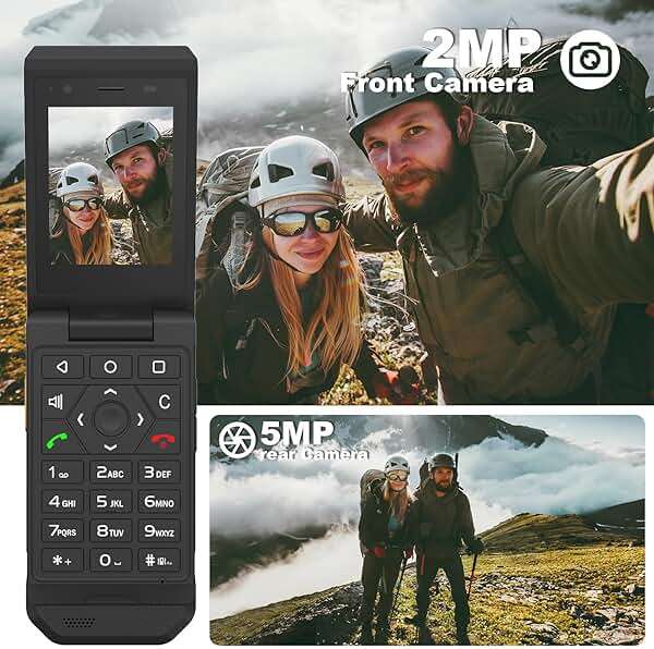 Unifone S22 Smart Flip Phone (16GB) 2.8" Touchscreen Rugged Cell Phone Android 11, IP68 Water Resistant, 4G LTE GSM Single Nano Slot, Compatible with T-Mobile, AT&T (Black) - Image 5