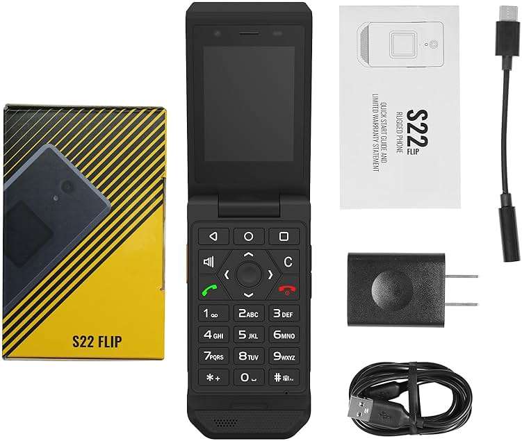 Unifone S22 Smart Flip Phone (16GB) 2.8" Touchscreen Rugged Cell Phone Android 11, IP68 Water Resistant, 4G LTE GSM Single Nano Slot, Compatible with T-Mobile, AT&T (Black) - Image 8