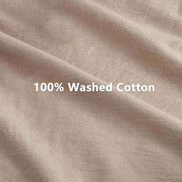 100% Washed Cotton Weighted Blanket Cover, Linen Feel Duvet Cover for Weighted Blanket 60"x80", Plain Simple Cotton Heavy Blanket Duvet Cover (Beige, 60"x80") - Image 4