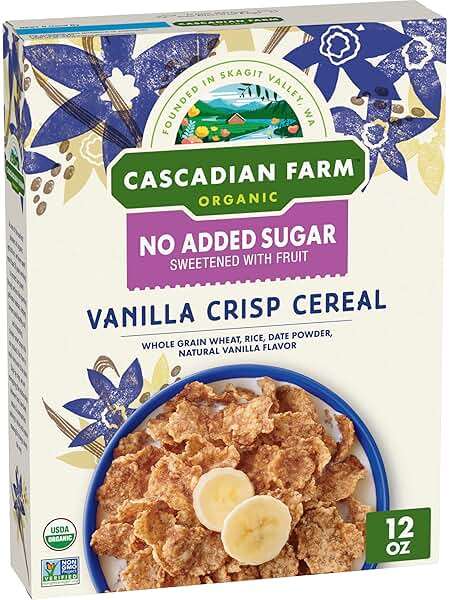 Cascadian Farm Organic Vanilla Crisp Cereal, No Added Sugar, 12 oz - Image 1