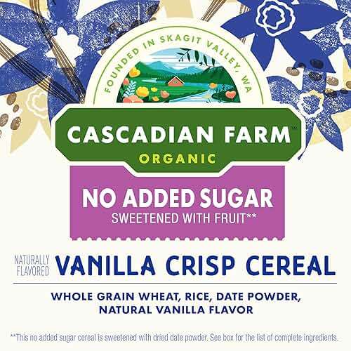 Cascadian Farm Organic Vanilla Crisp Cereal, No Added Sugar, 12 oz - Image 3