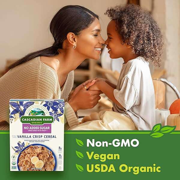 Cascadian Farm Organic Vanilla Crisp Cereal, No Added Sugar, 12 oz - Image 6